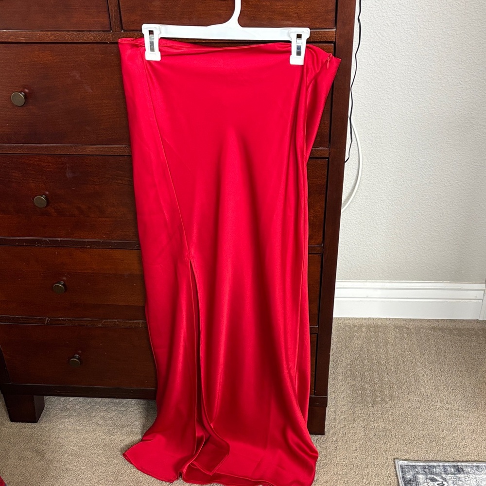 Vici Vibrant Red Silk Skirt